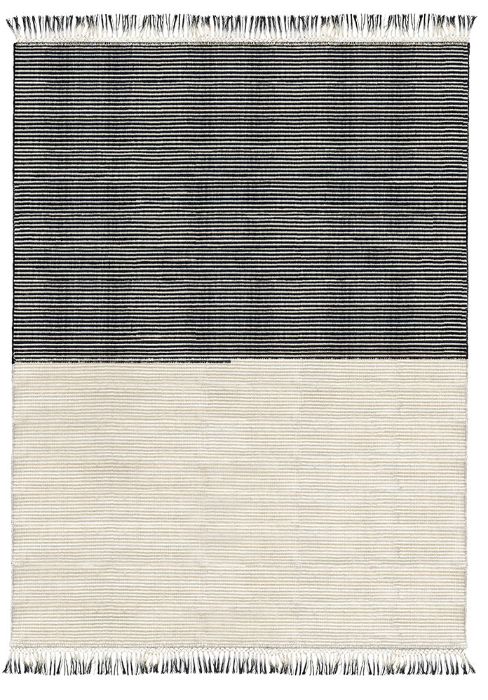 Coco Beach 'Black & White' - 9'W x 12'L